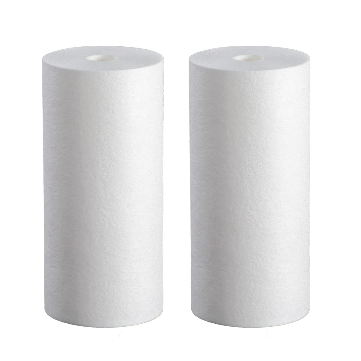 BLUEFLO 10-inch sediment filter 2-pack, front view, ready for standard housings