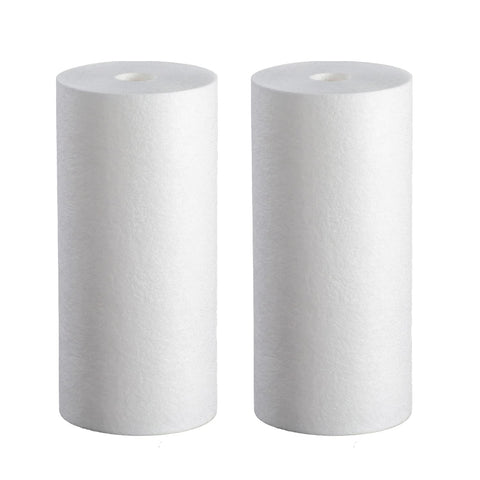 BLUEFLO 10-inch sediment filter 2-pack, front view, ready for standard housings