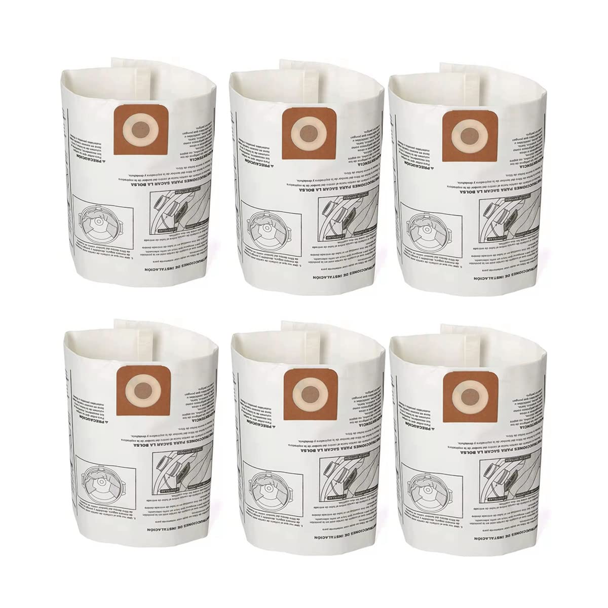 Bluemorpho pack6 vacuum bags fit Craftsman 16-20 gallon vacuums for clean disposal