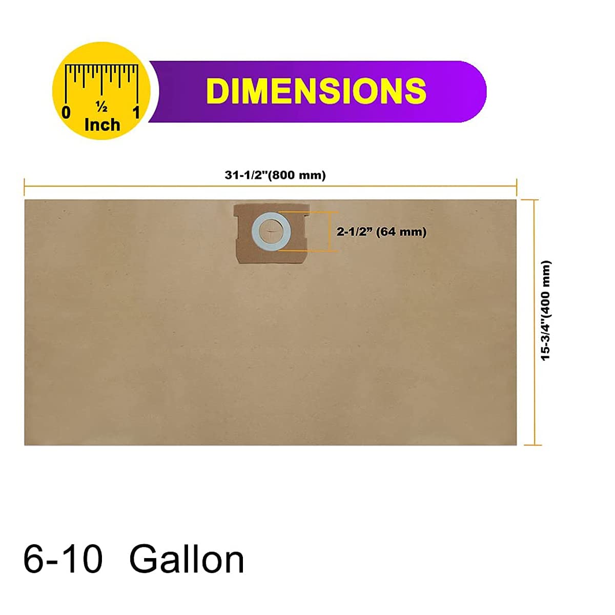 Bluemorpho premium 2-ply bags with high-efficiency filtration for wet/dry vacs