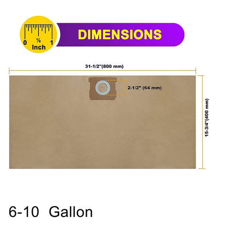 Bluemorpho premium 2-ply bags with high-efficiency filtration for wet/dry vacs