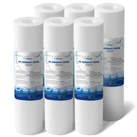 BLUERISE 5 micron sediment filter for 10x2.5 RO units improves water clarity