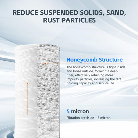 BLUERISE individually packaged sediment filter for easy storage.