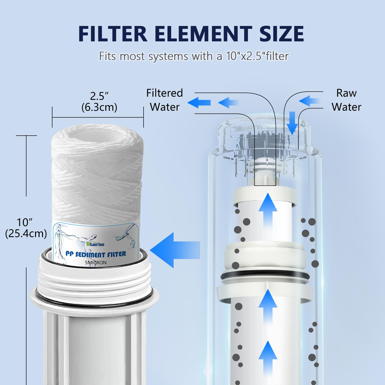 BLUERISE NSF-certified label close-up verifying safety standards.