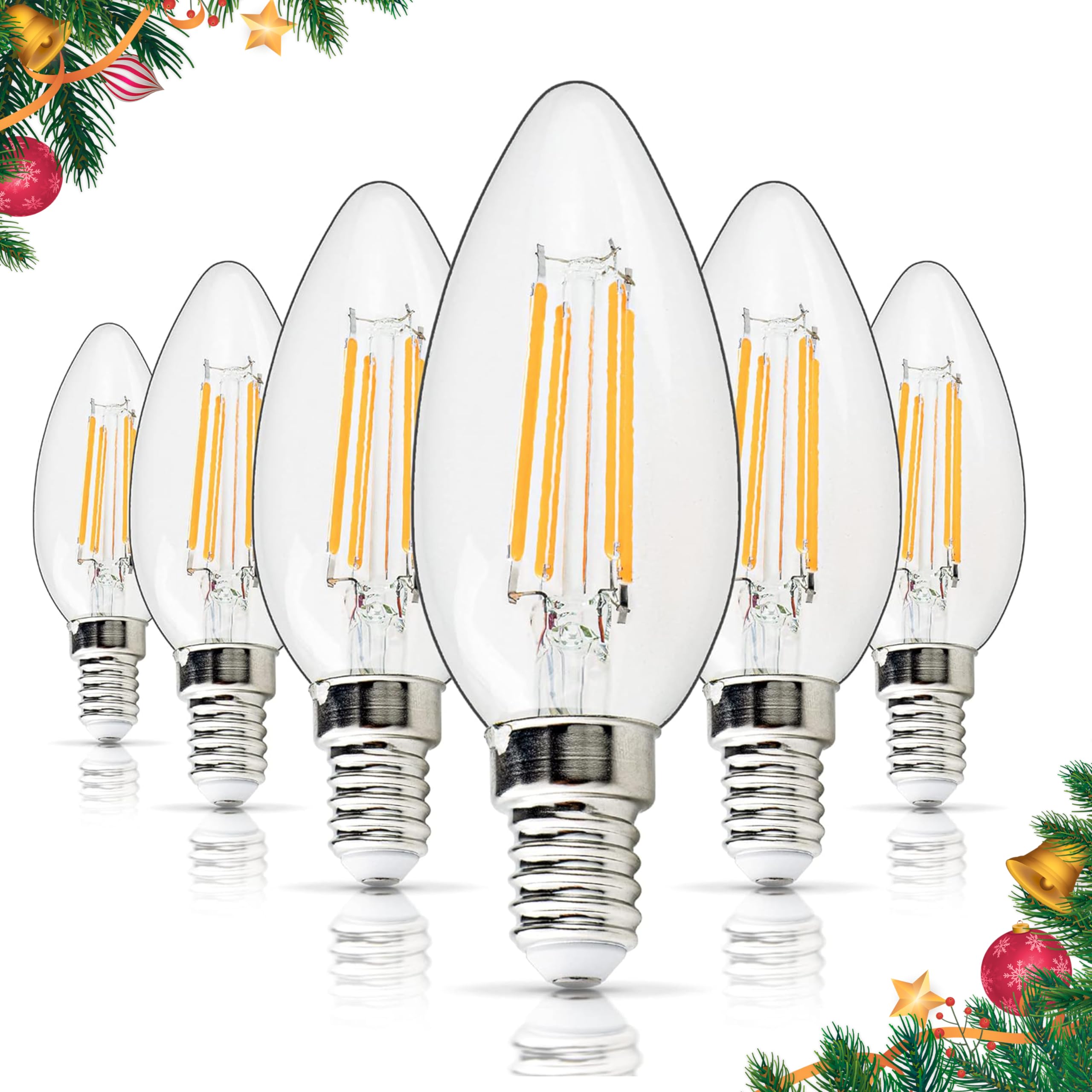 BlueStars E14 bulb for chandeliers with warm 2700K light and 450lm.
