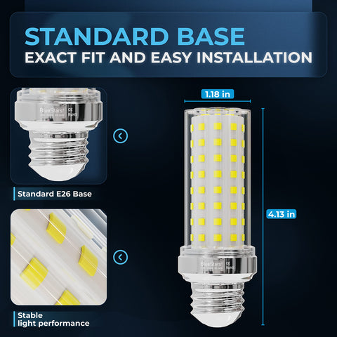 BlueStars LED corn light bulb emits 6500K daylight for clear visibility