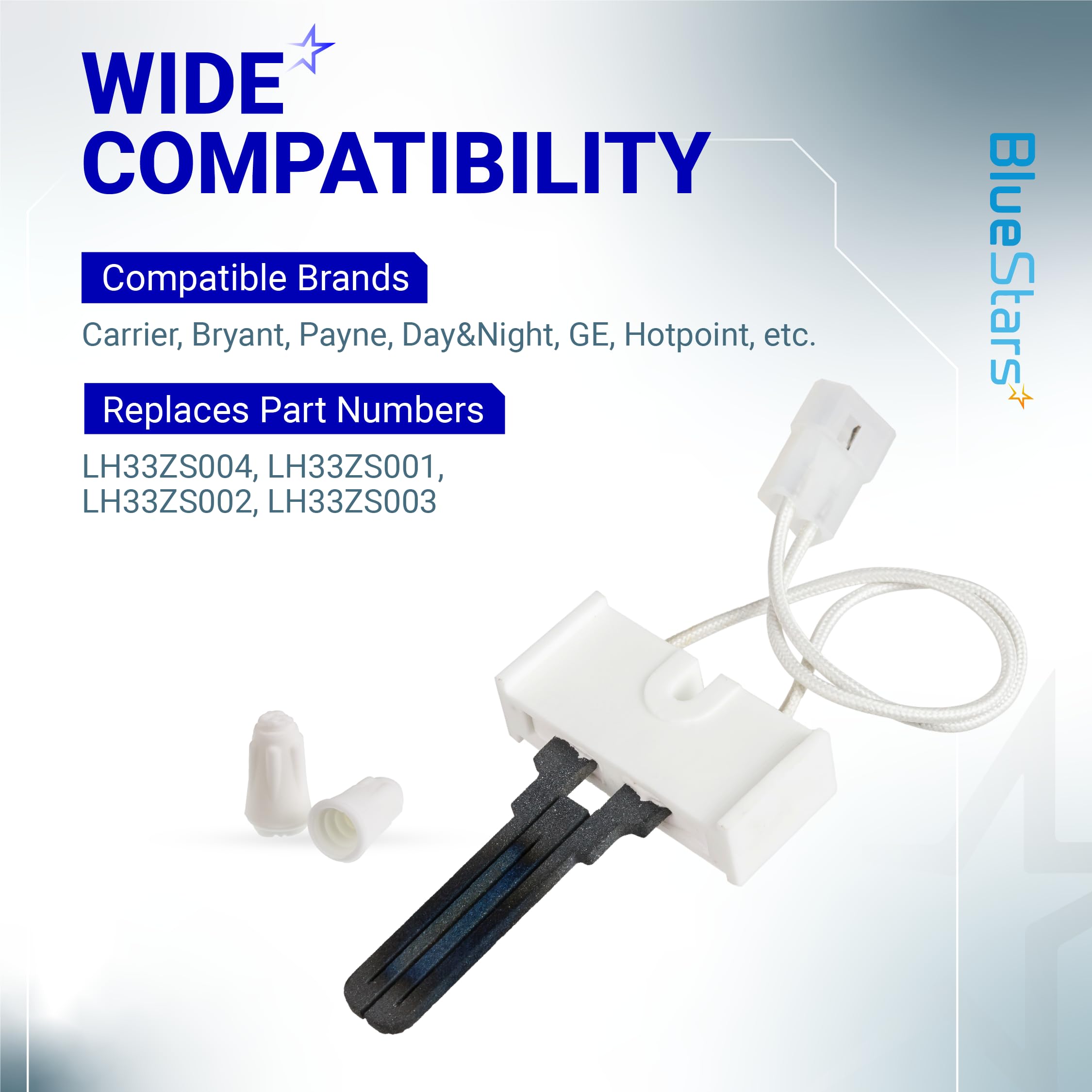 BlueStars LH33ZS004 maximum operating temperature label indicates heat tolerance