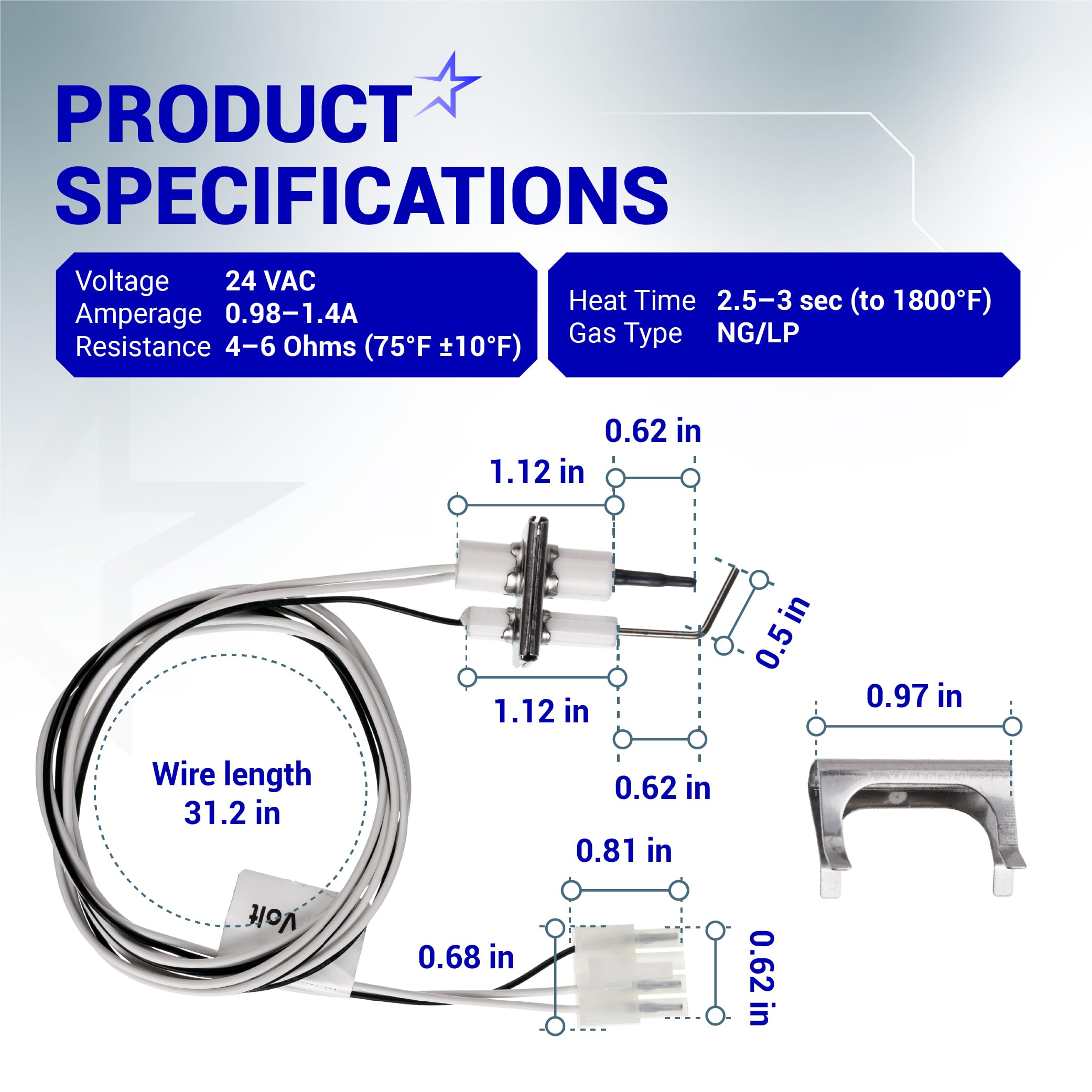 BlueStars Q3400A1024/U mounting clip shown for secure installation
