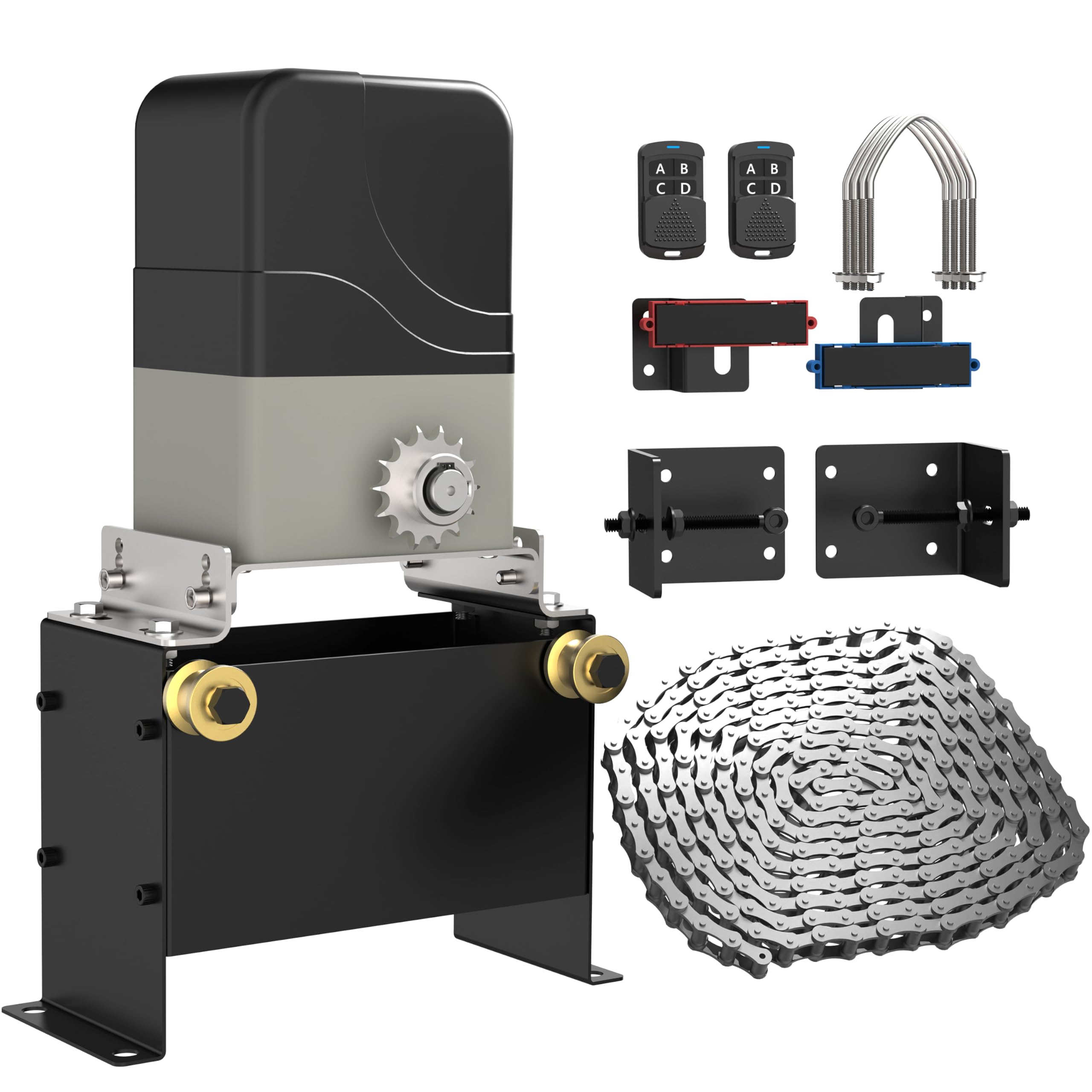 Bluetezeit 1100lb sliding gate opener ready for residential driveways with smooth operation