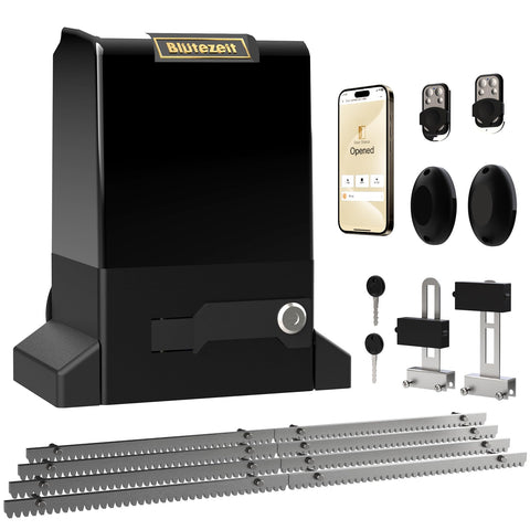 Blütezeit 1800lb gate opener front view for heavy-duty driveway access.