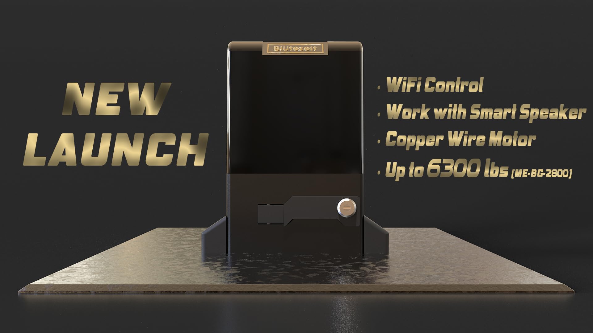 Blütezeit 1800lb gate opener side view showing compact profile.