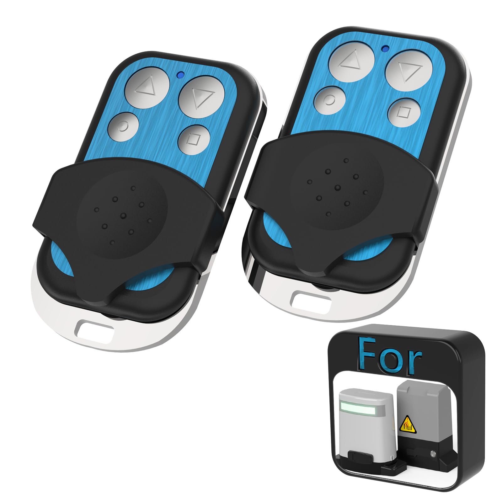 Blütezeit Me-Go remote shown during quick pairing with gate opener