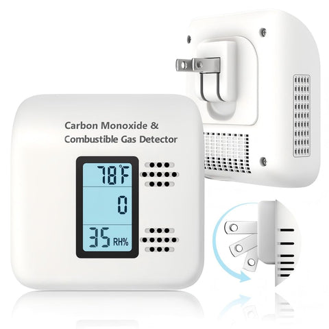 Bluevortex Travel CO Detector front view highlights compact, multi-sensor monitoring.
