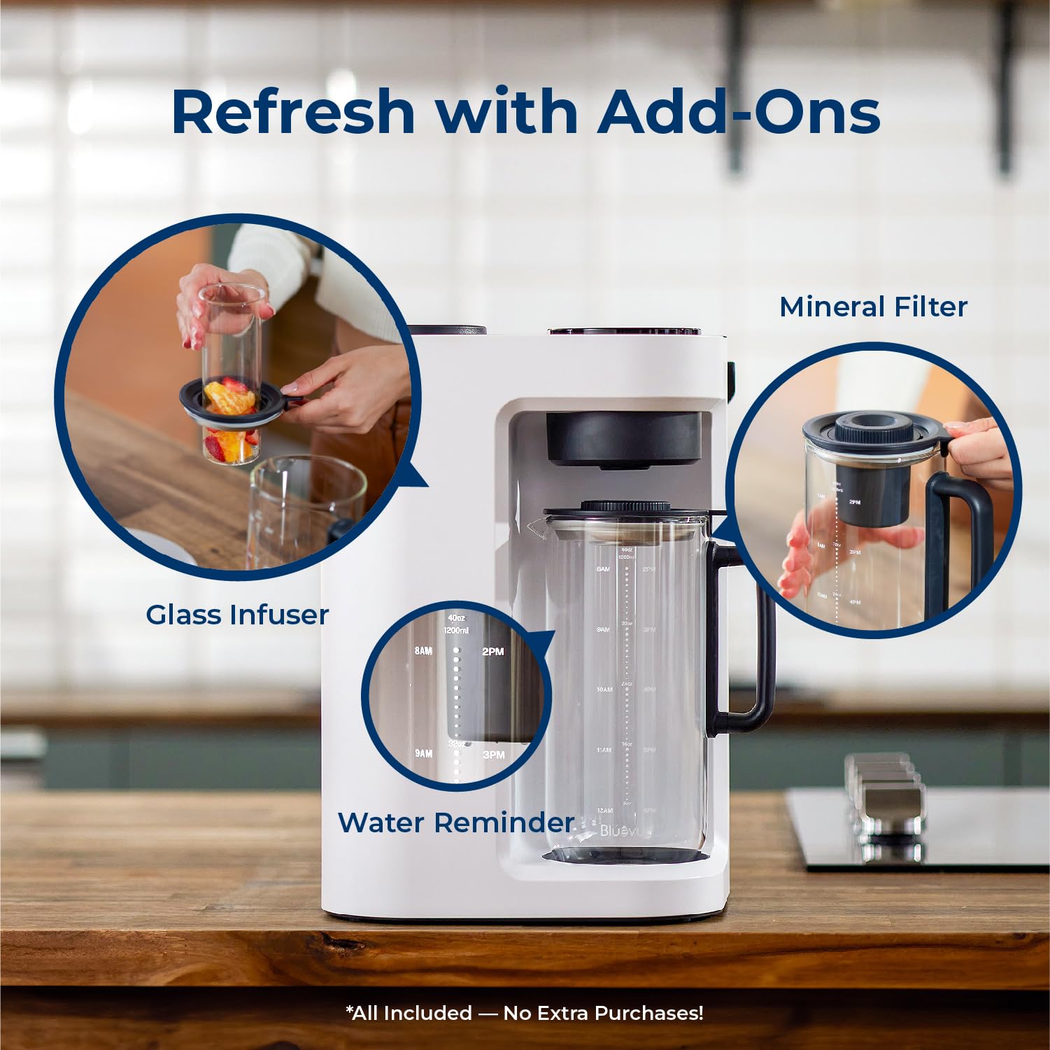 Bluevua fruit infusion feature lets you craft flavored water easily