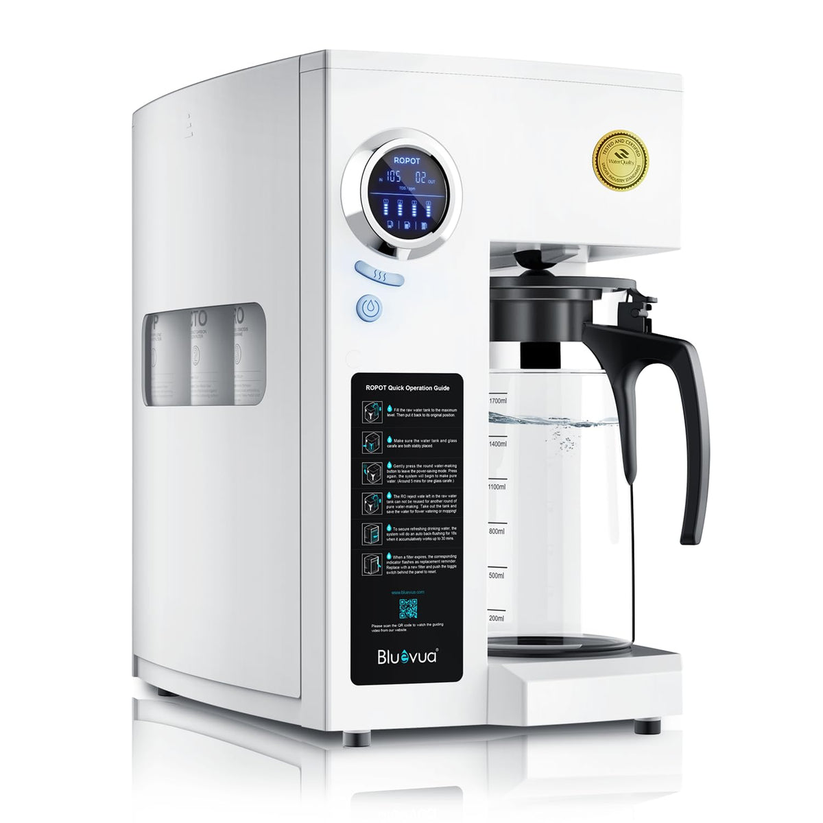 Bluevua RO100ROPOT countertop filtration system providing clean water at home