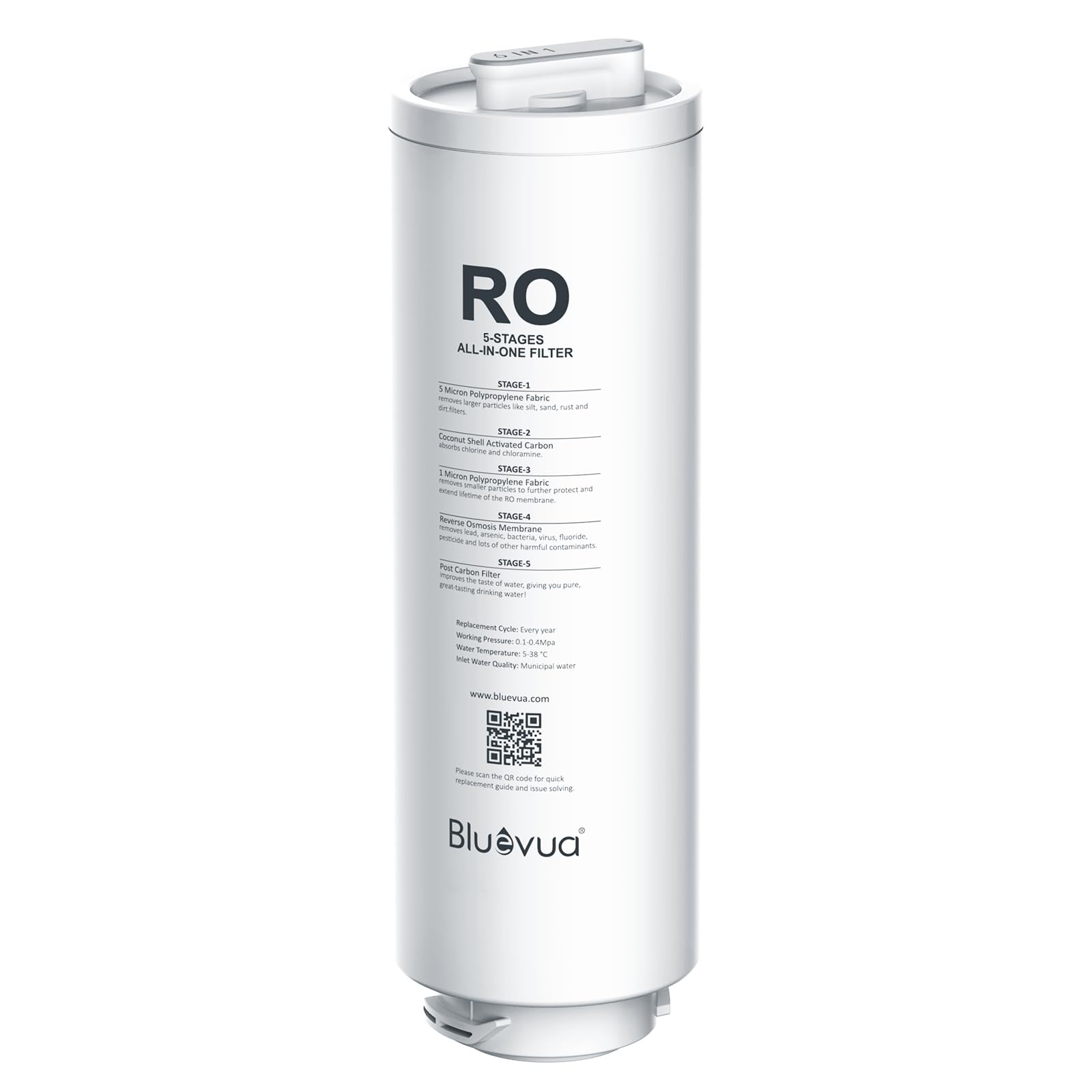 Bluevua RO100ROPOT-Lite replacement filter pack ready for easy swap and improved filtration.