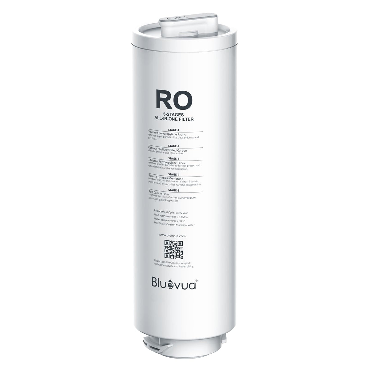 Bluevua RO100ROPOT-Lite replacement filter pack ready for easy swap and improved filtration.