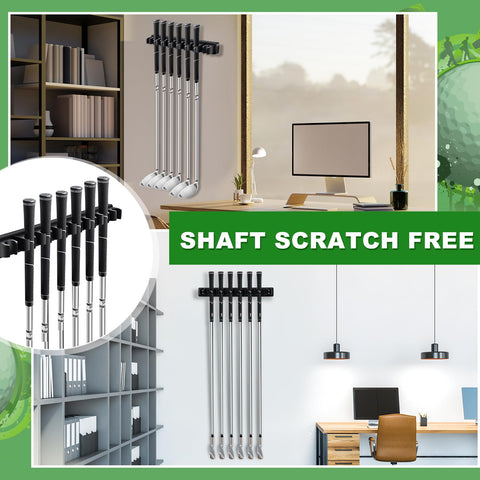 Blueweenly eight-clip design accommodates multiple clubs for versatile home or shop display.