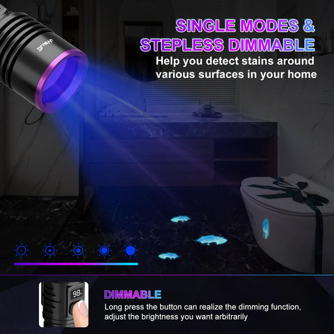 BlueYu UV flashlight aids rock hunting and scorpion spotting in dim environments