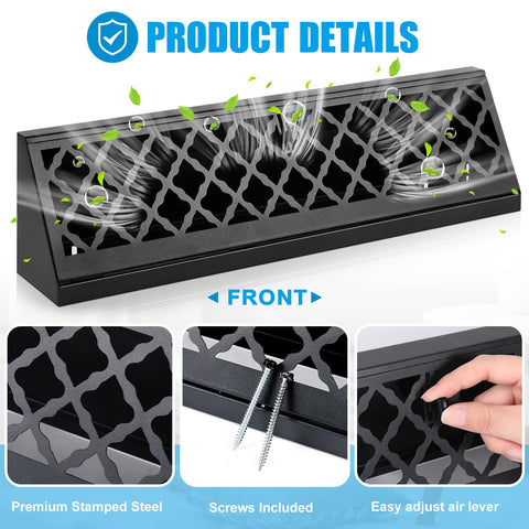 Blulu baseboard vent cover durable steel construction resists rust