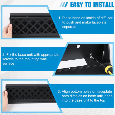 Blulu vent cover matte black finish blends with interiors and enhances style