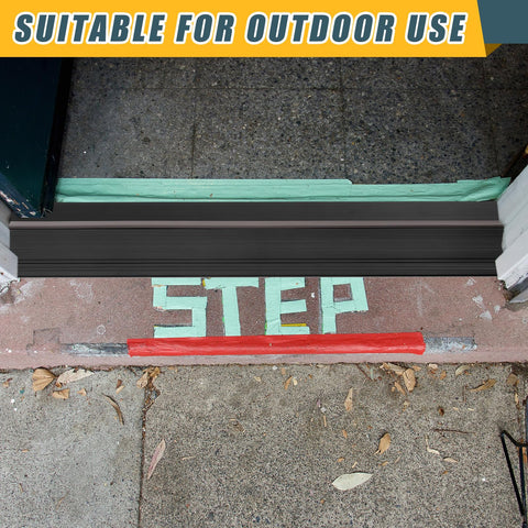 Blulu black threshold installed on a doorway, demonstrating fit and finish.