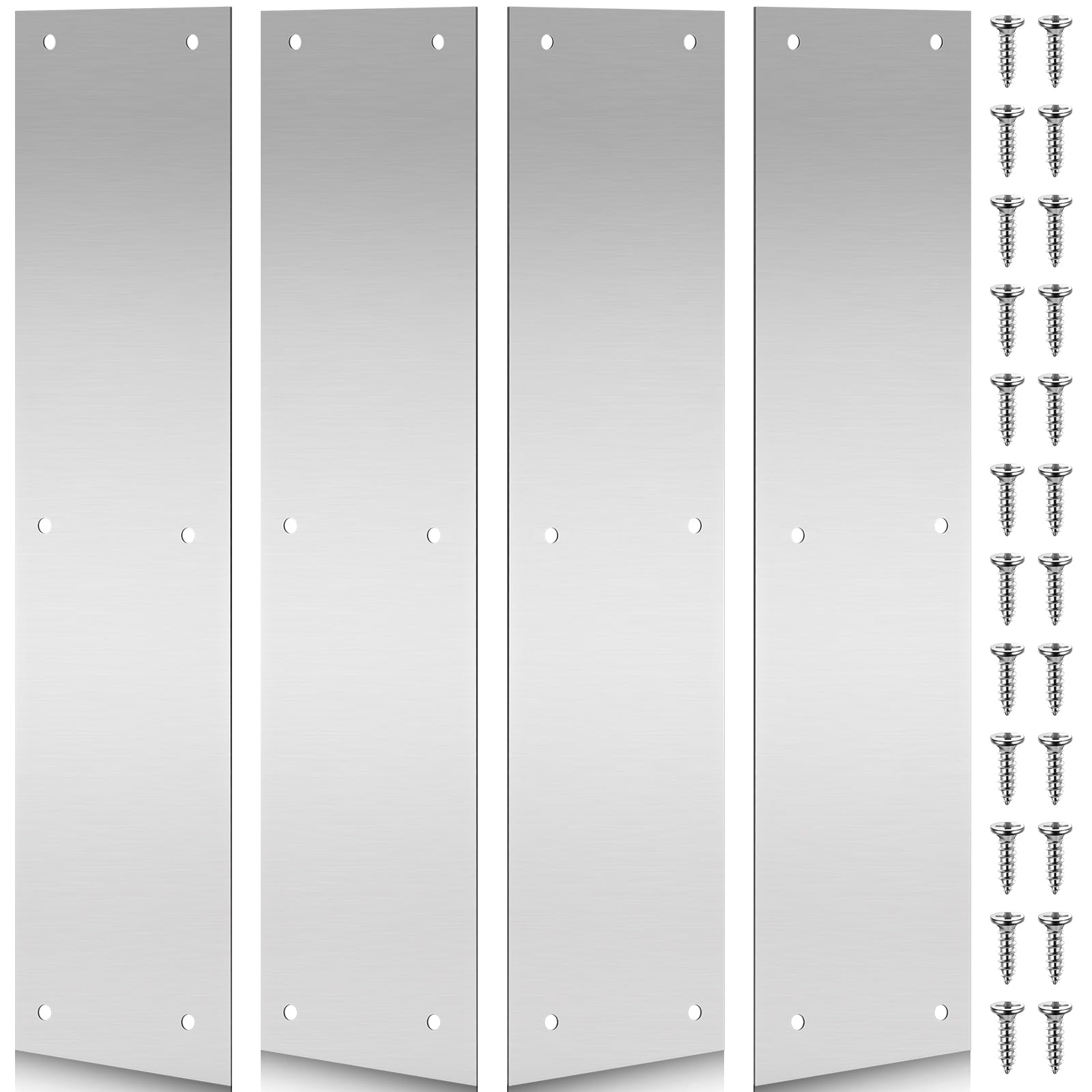 Blulu brushed-steel door push plate protecting a busy entryway