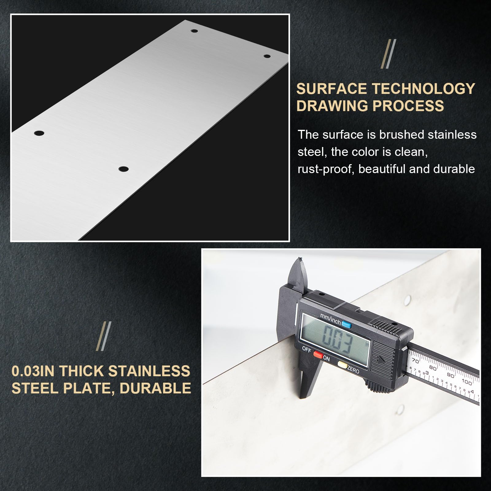 Blulu four-pack of door push plates for multiple doors