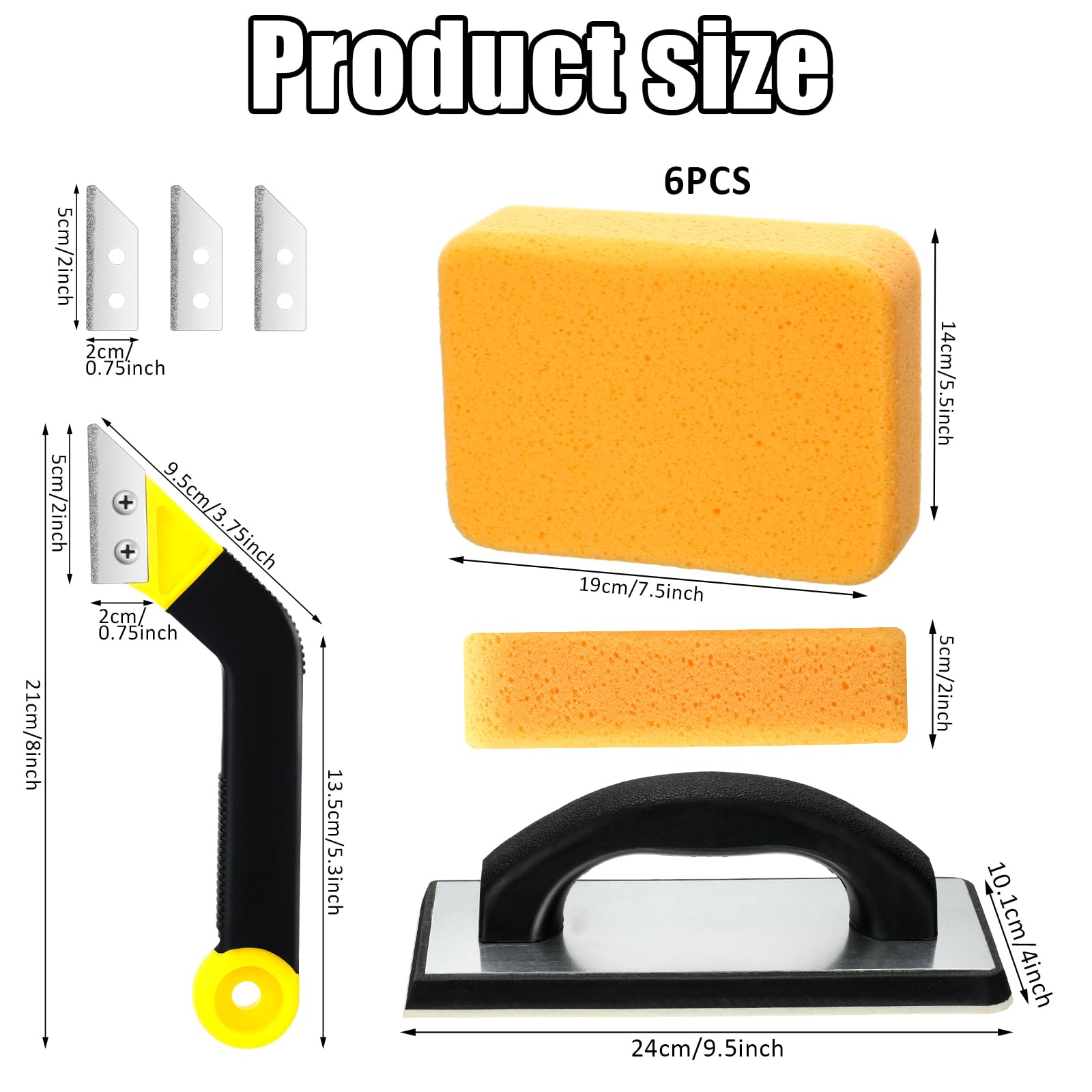 Blulu grout sponge pack 7.5x5.5x2 inch for fast absorption and cleaning.