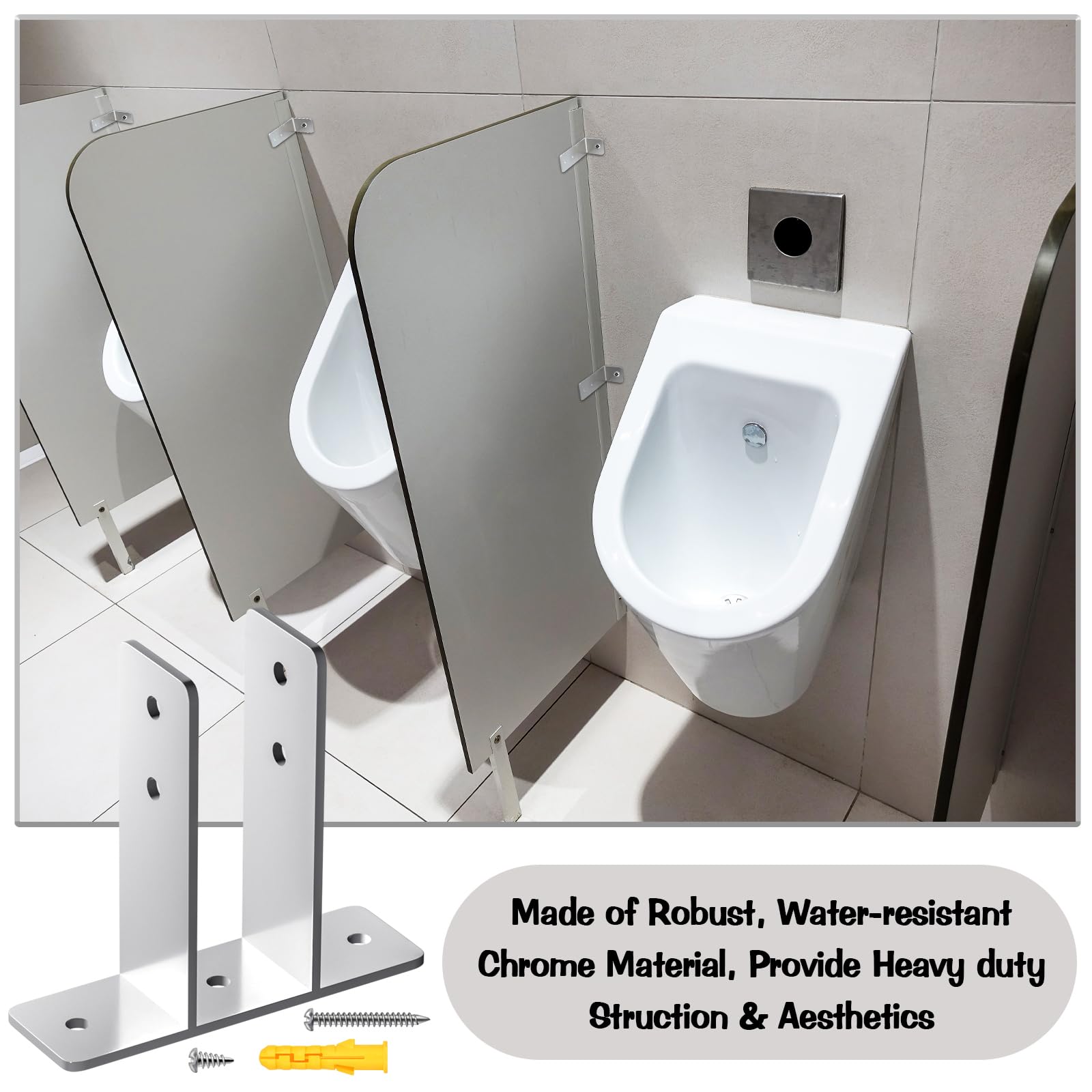Blulu brackets designed for high-traffic restrooms