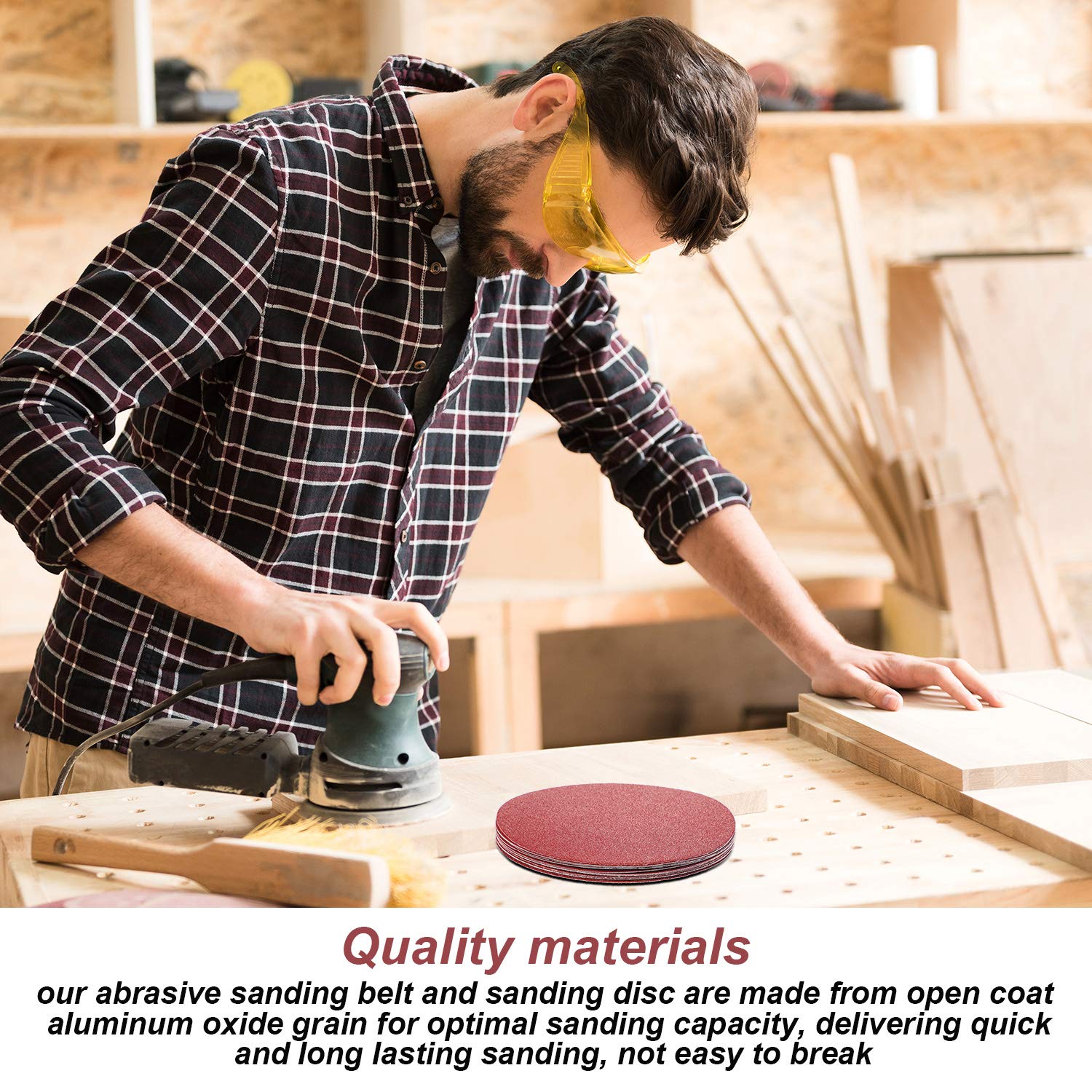 Blulu disc 80-grit self-adhesive for quick changes.