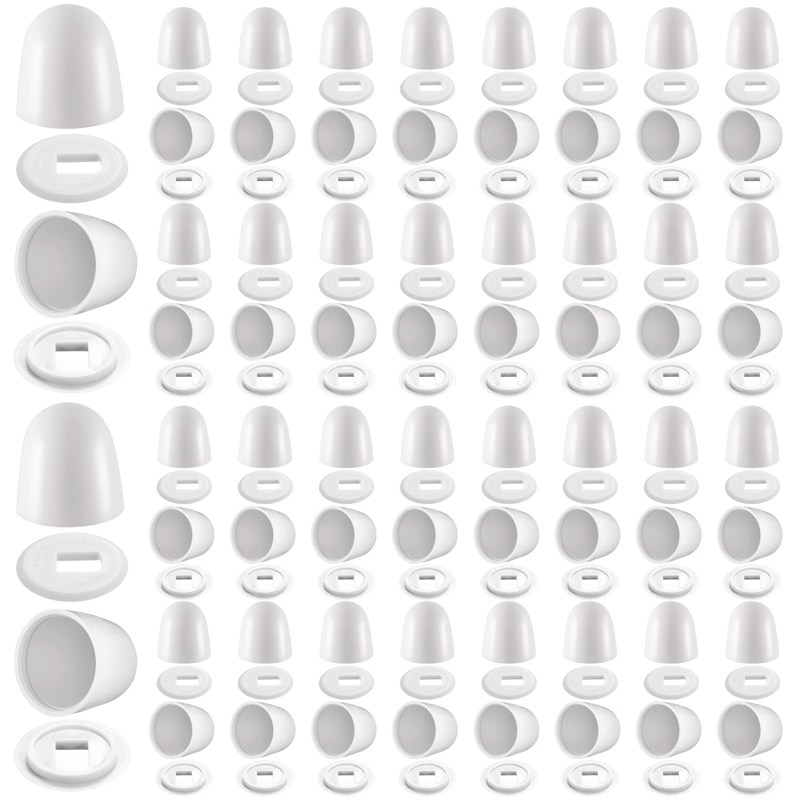 Blulu toilet bolt caps 64-pack with washers for a neat bathroom look.