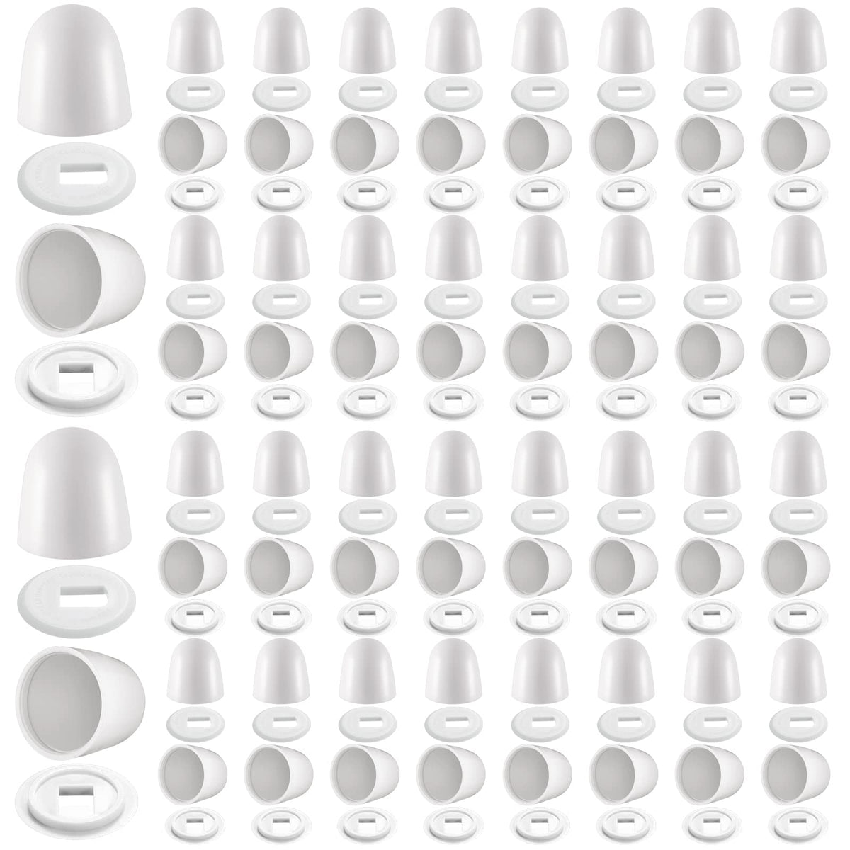 Blulu toilet bolt caps 64-pack with washers for a neat bathroom look.