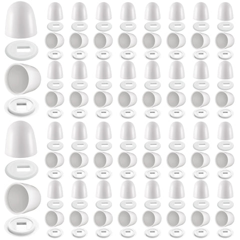 Blulu toilet bolt caps 64-pack with washers for a neat bathroom look.
