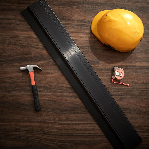 Blulu weatherproof entry threshold during installation, illustrating easy retrofit capability.