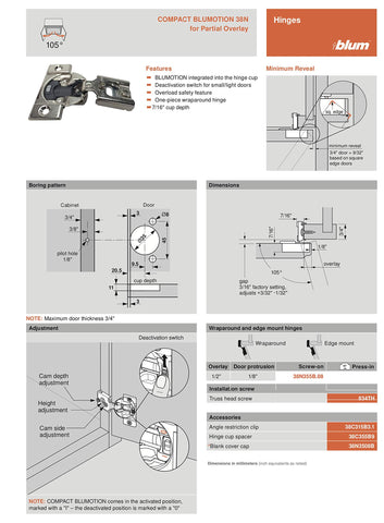 Blum 38N355B.08 installed on face-frame cabinet for space-saving fit.