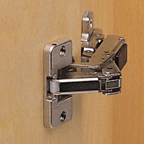 Blum Bi-Fold hinge pair nickel-plated finish for a sleek look.