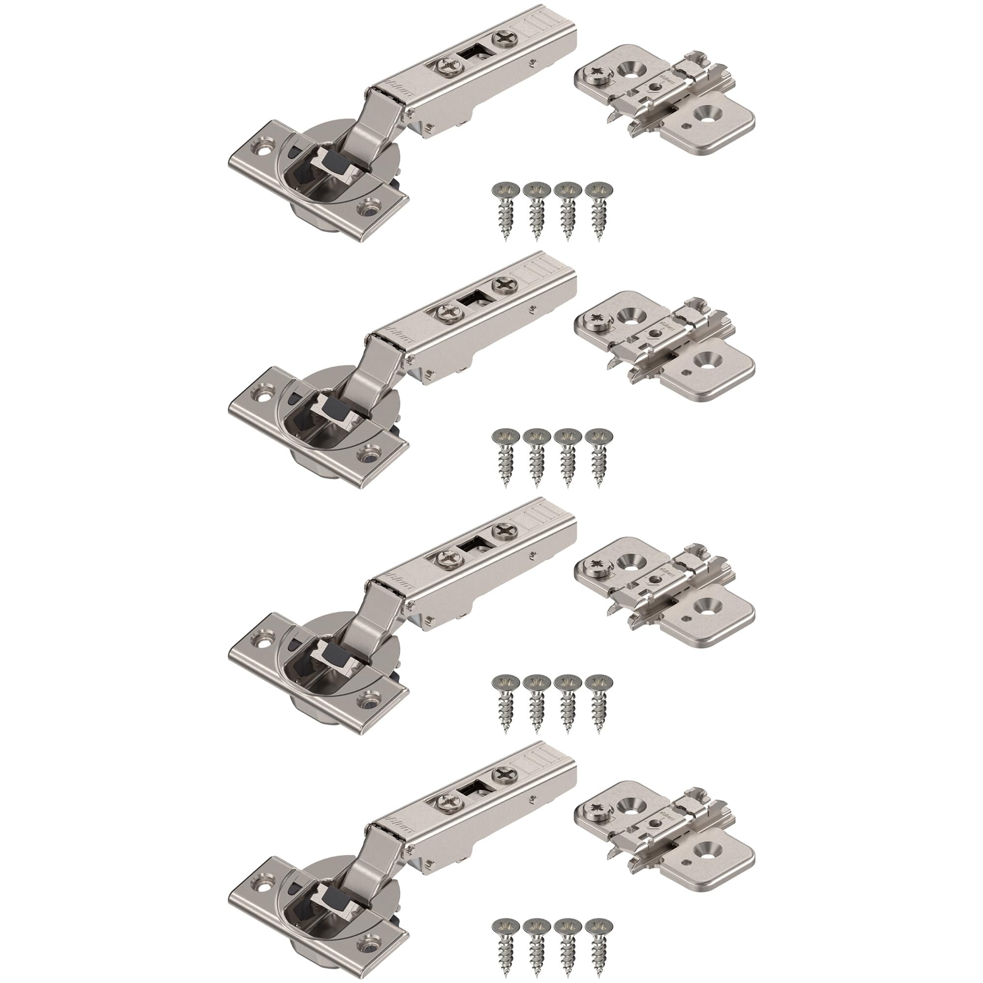 Blum Clip Top BLUMOTION hinge kit with full overlay opens to 110 degrees on frameless cabinets