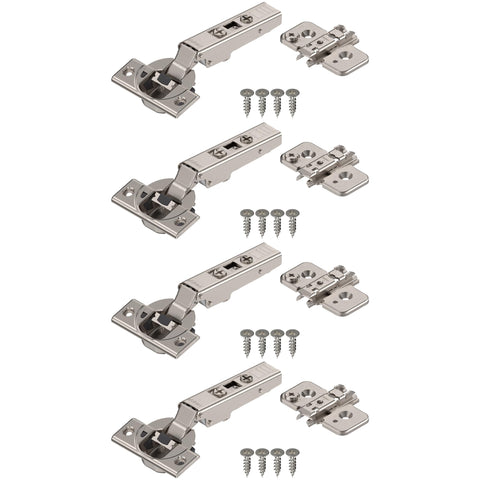 Blum Clip Top BLUMOTION hinge kit with full overlay opens to 110 degrees on frameless cabinets