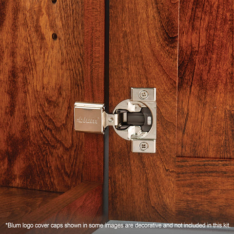 Blum Compact Blumotion hinge showing 105-degree opening angle for wide access
