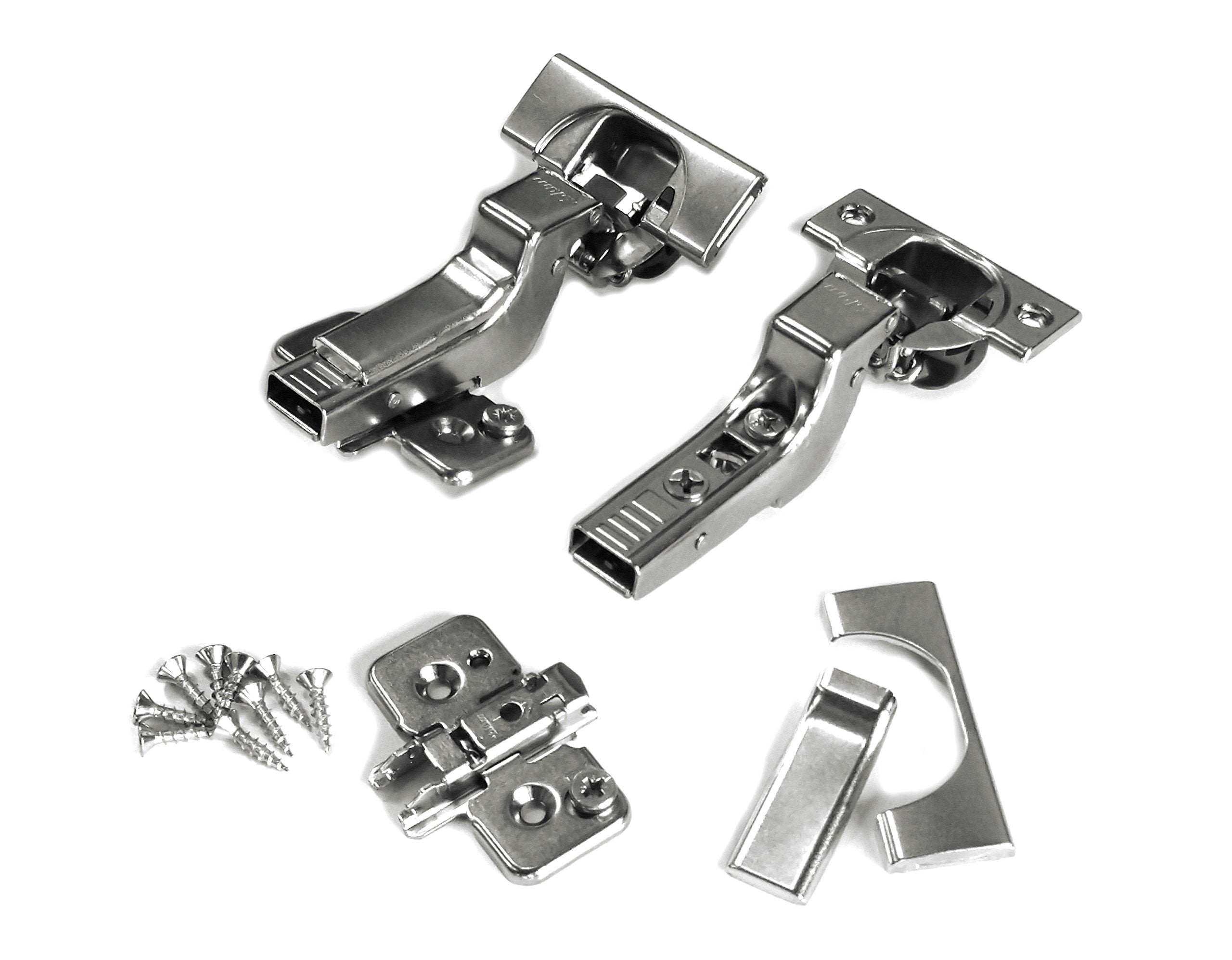 Blum Clip Top BLUMOTION hinges provide smooth 110-degree closing for frameless cabinets