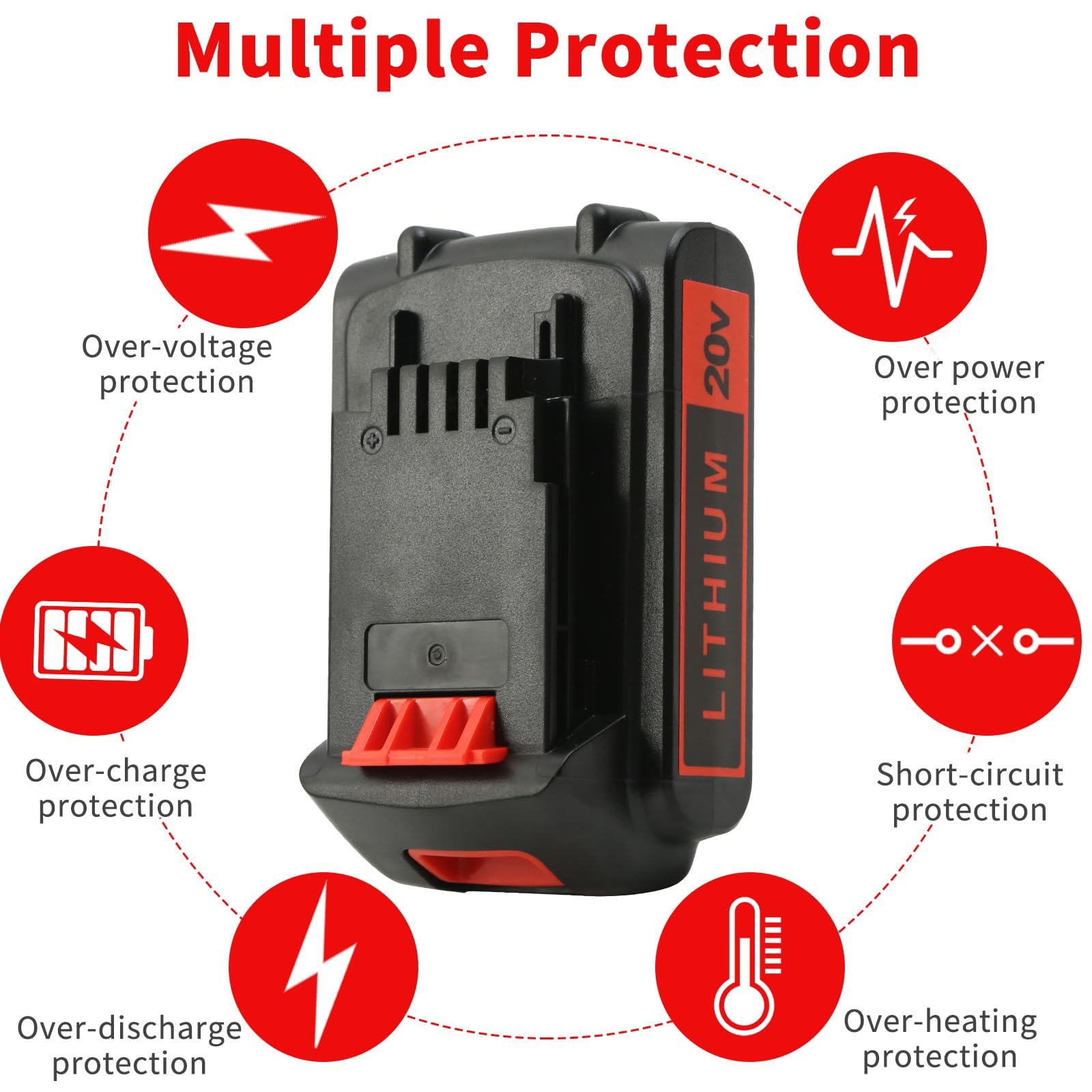 Bmcot 4.0Ah battery side view highlighting compact form for easy tool handling.