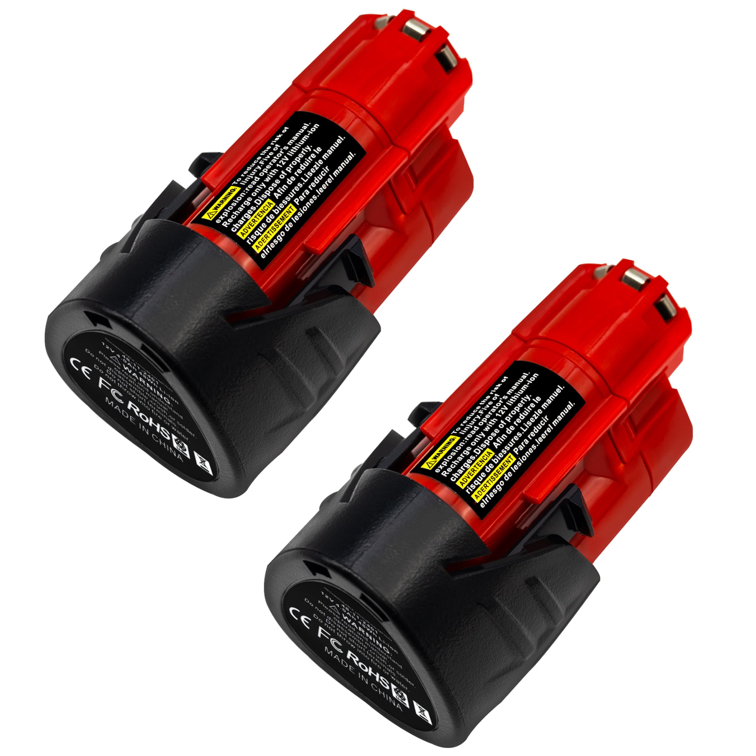 Bmcot 12V 4000mAh replacement battery front view for extended tool runtime