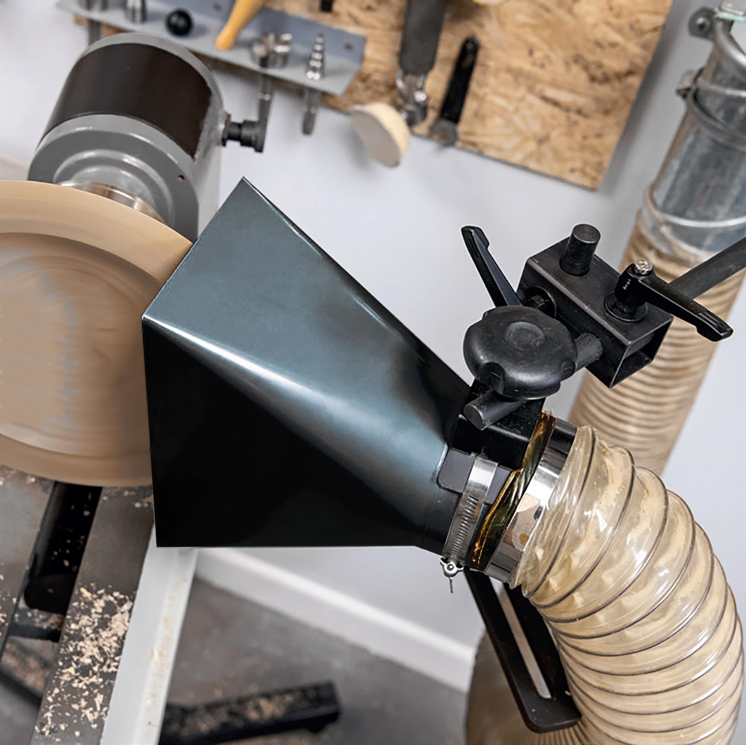 BMWOOD dust hood fits most lathes with flat or round beds for compatibility.