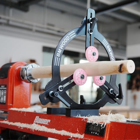 Wheel positions adjustable to fit parts from 0.4 to 7.8 inches.