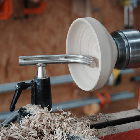 BMWOOD Welded 5/8-in rod toolrest for durability and stable mounting.