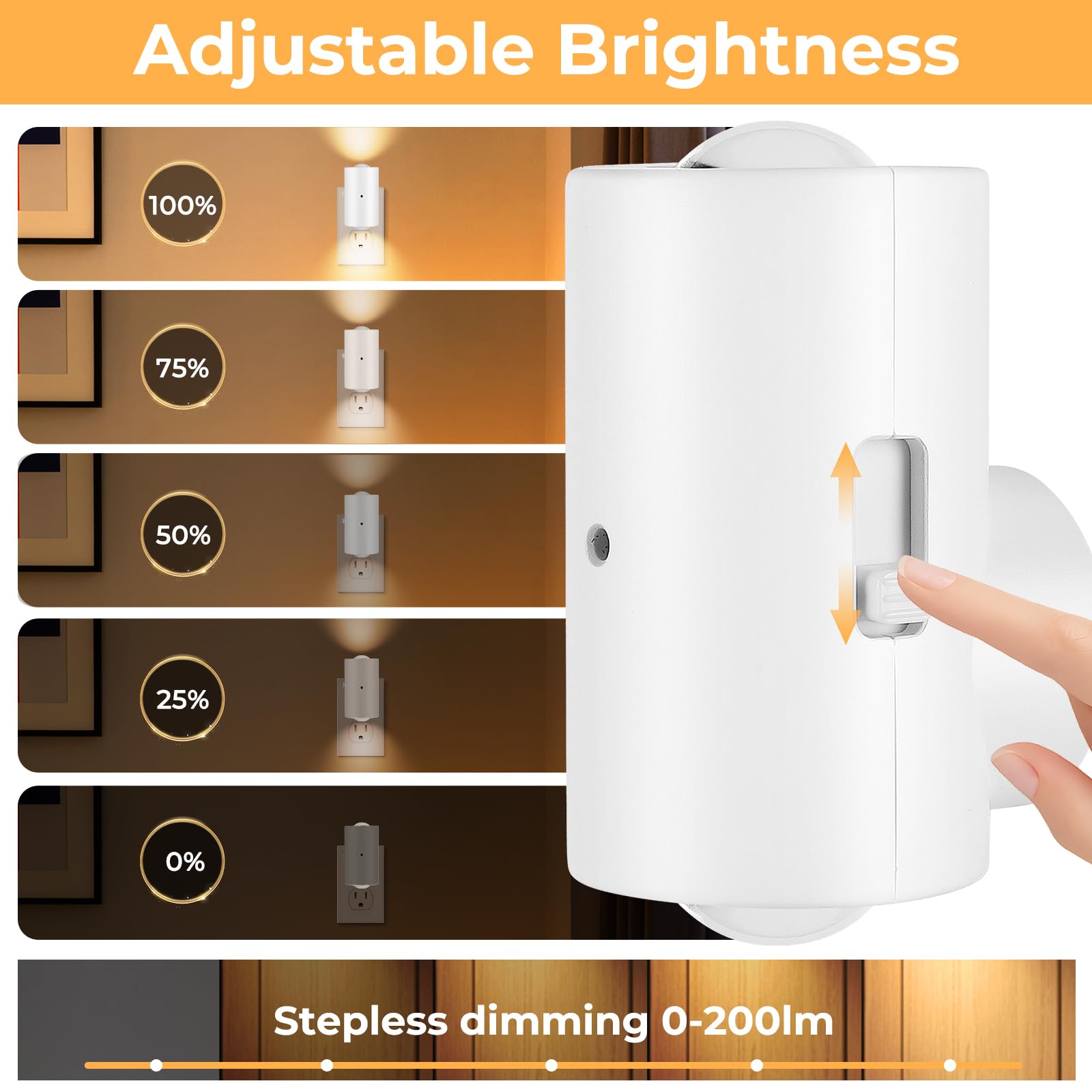 BMXKPO rotatable plug-in night light oriented for stairs and rooms
