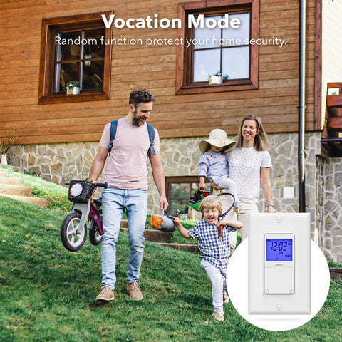 Timer switch in auto mode for hands-free lighting control.