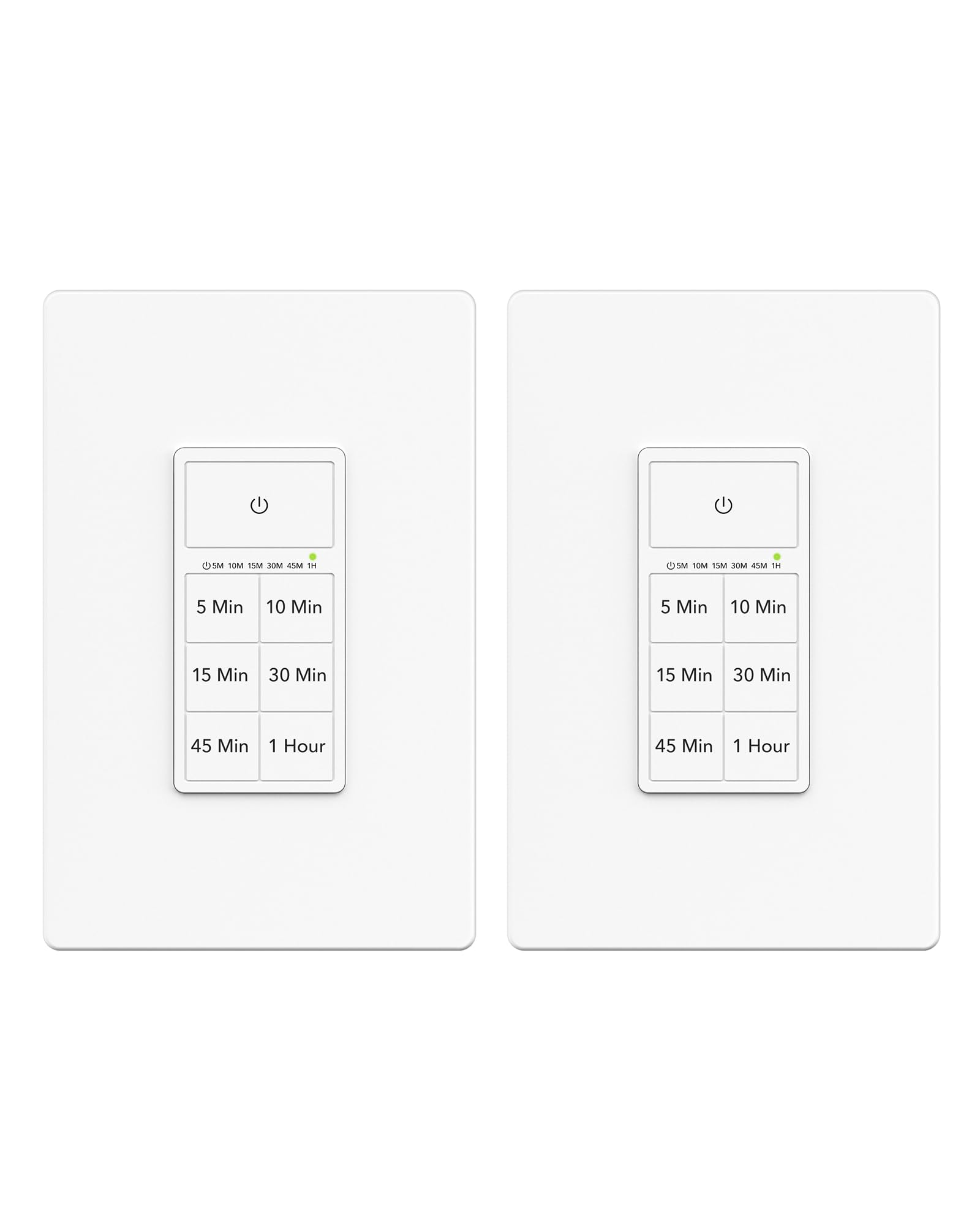 BN-LINK countdown timer switch push button in white for instant on/off control.
