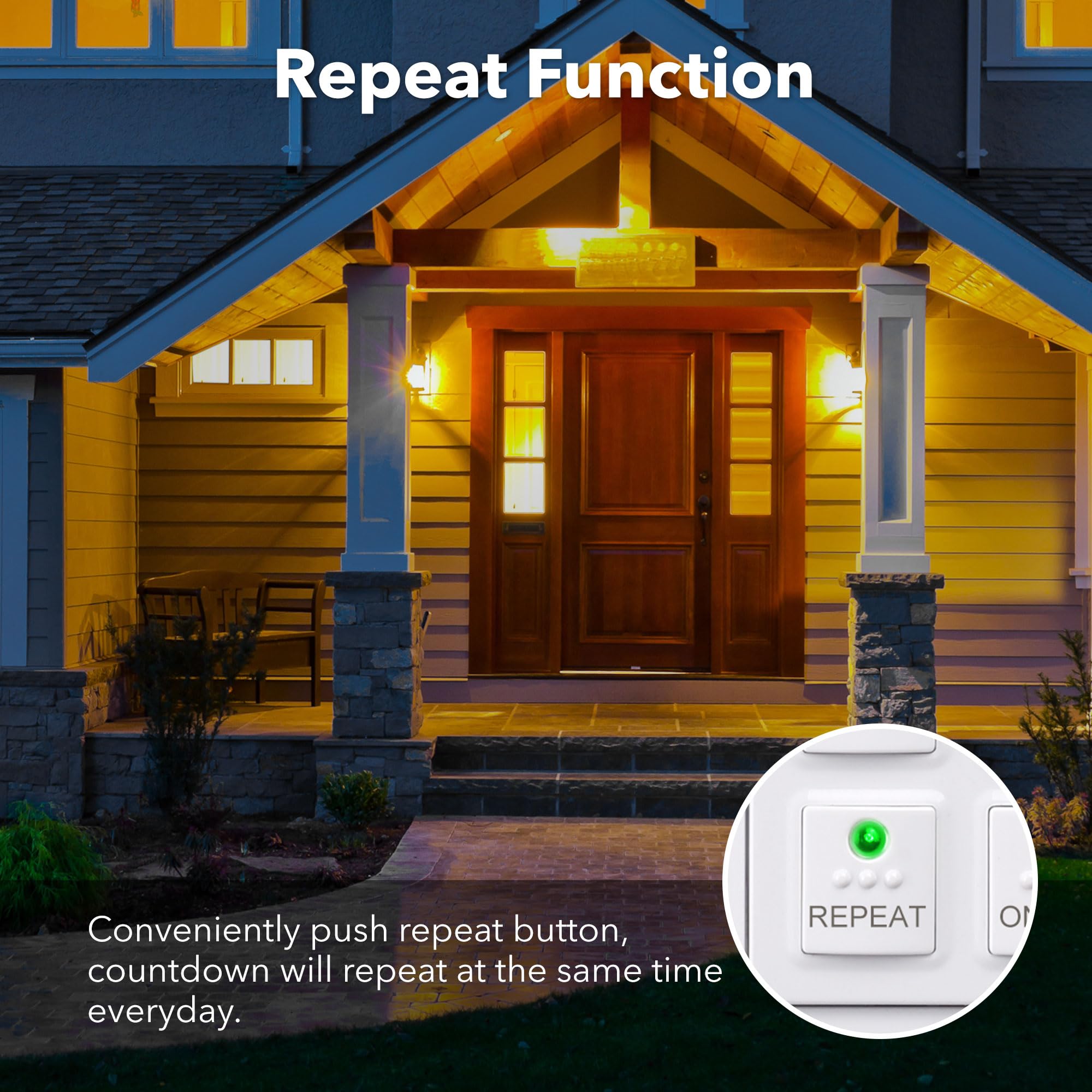 BN-LINK countdown timer wall switch shows six presets for daily routine scheduling.